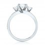  Platinum Custom Three Stone Diamond Engagement Ring - Front View -  102944 - Thumbnail