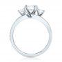  Platinum Custom Three Stone Diamond Engagement Ring - Front View -  102944 - Thumbnail