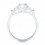 18k White Gold Custom Three Stone Diamond Engagement Ring - Front View -  103035 - Thumbnail