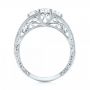 18k White Gold 18k White Gold Custom Three Stone Diamond Engagement Ring - Front View -  103426 - Thumbnail