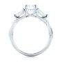 14k White Gold Custom Three Stone Diamond Engagement Ring - Front View -  103503 - Thumbnail