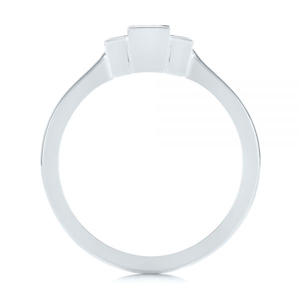 18k White Gold 18k White Gold Custom Three Stone Diamond Engagement Ring - Front View -  104826