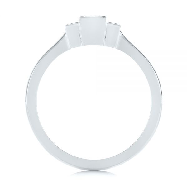 14k White Gold 14k White Gold Custom Three Stone Diamond Engagement Ring - Front View - 104826