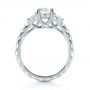 18k White Gold 18k White Gold Custom Three Stone Diamond Engagement Ring - Front View -  1129 - Thumbnail