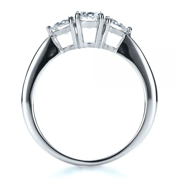 Platinum And Platinum Platinum And Platinum Custom Three Stone Diamond Engagement Ring - Front View - 1196