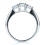 18k White Gold And Platinum 18k White Gold And Platinum Custom Three Stone Diamond Engagement Ring - Front View -  1196 - Thumbnail