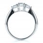 18k White Gold And 18K Gold 18k White Gold And 18K Gold Custom Three Stone Diamond Engagement Ring - Front View -  1196 - Thumbnail