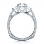  Platinum Custom Three Stone Diamond Engagement Ring - Front View -  1393 - Thumbnail