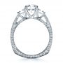  Platinum Custom Three Stone Diamond Engagement Ring - Front View -  1393 - Thumbnail