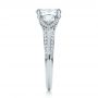 14k White Gold Custom Three Stone Diamond Engagement Ring - Side View -  100279 - Thumbnail