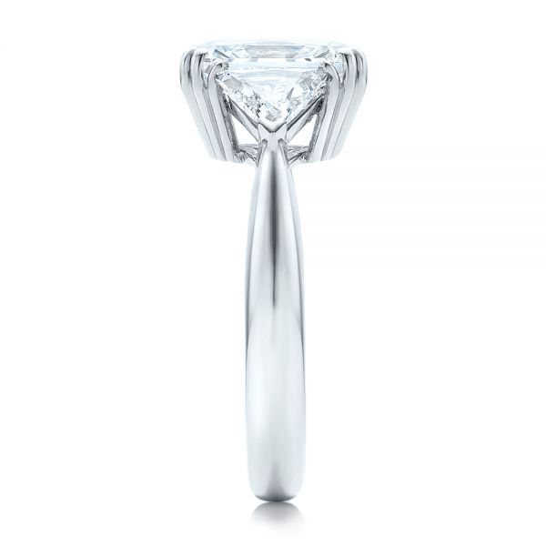  Platinum Custom Three Stone Diamond Engagement Ring - Side View -  100803