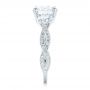 14k White Gold Custom Three Stone Diamond Engagement Ring - Side View -  102465 - Thumbnail