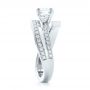  Platinum Custom Three Stone Diamond Engagement Ring - Side View -  102944 - Thumbnail