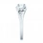14k White Gold 14k White Gold Custom Three Stone Diamond Engagement Ring - Side View -  103003 - Thumbnail