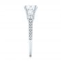  Platinum Custom Three Stone Diamond Engagement Ring - Side View -  103354 - Thumbnail