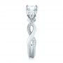 14k White Gold Custom Three Stone Diamond Engagement Ring - Side View -  103503 - Thumbnail