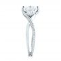  Platinum Custom Three Stone Diamond Engagement Ring - Side View -  103655 - Thumbnail