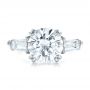  Platinum Custom Three Stone Diamond Engagement Ring - Top View -  100161 - Thumbnail