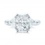 18k White Gold 18k White Gold Custom Three Stone Diamond Engagement Ring - Top View -  100803 - Thumbnail