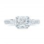 18k White Gold 18k White Gold Custom Three Stone Diamond Engagement Ring - Top View -  102091 - Thumbnail