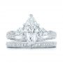 14k White Gold 14k White Gold Custom Three Stone Diamond Engagement Ring - Top View -  102353 - Thumbnail