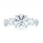 14k White Gold Custom Three Stone Diamond Engagement Ring - Top View -  102465 - Thumbnail