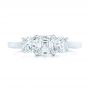  Platinum Custom Three Stone Diamond Engagement Ring - Top View -  102781 - Thumbnail
