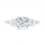 14k White Gold 14k White Gold Custom Three Stone Diamond Engagement Ring - Top View -  102898 - Thumbnail