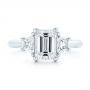  Platinum Custom Three Stone Diamond Engagement Ring - Top View -  102899 - Thumbnail