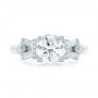 14k White Gold 14k White Gold Custom Three Stone Diamond Engagement Ring - Top View -  102945 - Thumbnail