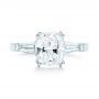  Platinum Custom Three Stone Diamond Engagement Ring - Top View -  102964 - Thumbnail