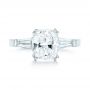 18k White Gold 18k White Gold Custom Three Stone Diamond Engagement Ring - Top View -  102964 - Thumbnail