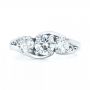 18k White Gold 18k White Gold Custom Three Stone Diamond Engagement Ring - Top View -  103003 - Thumbnail