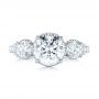 14k White Gold 14k White Gold Custom Three-stone Diamond Engagement Ring - Top View -  103214 - Thumbnail