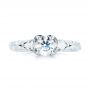 14k White Gold 14k White Gold Custom Three Stone Diamond Engagement Ring - Top View -  103349 - Thumbnail