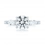  Platinum Custom Three Stone Diamond Engagement Ring - Top View -  103354 - Thumbnail