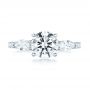  Platinum Custom Three Stone Diamond Engagement Ring - Top View -  103354 - Thumbnail