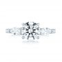 14k White Gold 14k White Gold Custom Three Stone Diamond Engagement Ring - Top View -  103354 - Thumbnail