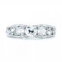 14k White Gold 14k White Gold Custom Three Stone Diamond Engagement Ring - Top View -  103426 - Thumbnail