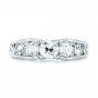  Platinum Custom Three Stone Diamond Engagement Ring - Top View -  103426 - Thumbnail