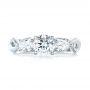 18k White Gold 18k White Gold Custom Three Stone Diamond Engagement Ring - Top View -  103503 - Thumbnail