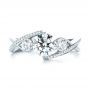 14k White Gold 14k White Gold Custom Three Stone Diamond Engagement Ring - Top View -  103655 - Thumbnail