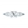  Platinum Custom Three Stone Diamond Engagement Ring - Top View -  103839 - Thumbnail