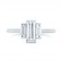  Platinum Platinum Custom Three Stone Diamond Engagement Ring - Top View -  104826 - Thumbnail