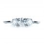 18k White Gold And 14K Gold 18k White Gold And 14K Gold Custom Three Stone Diamond Engagement Ring - Top View -  1196 - Thumbnail