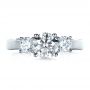  Platinum Custom Three Stone Diamond Engagement Ring - Top View -  1393 - Thumbnail