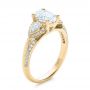 18k Yellow Gold 18k Yellow Gold Custom Three Stone Diamond Engagement Ring - Three-Quarter View -  100279 - Thumbnail