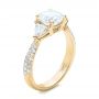 14k Yellow Gold 14k Yellow Gold Custom Three Stone Diamond Engagement Ring - Three-Quarter View -  102091 - Thumbnail