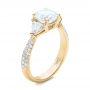 14k Yellow Gold 14k Yellow Gold Custom Three Stone Diamond Engagement Ring - Three-Quarter View -  102091 - Thumbnail