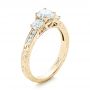 18k Yellow Gold 18k Yellow Gold Custom Three-stone Diamond Engagement Ring - Three-Quarter View -  102131 - Thumbnail